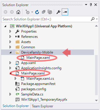 プロジェクトにXaml viewに追加する（Visual Studio 2015 CTP 6）