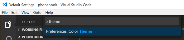 VS Code 0.8.0では配色テーマが追加された