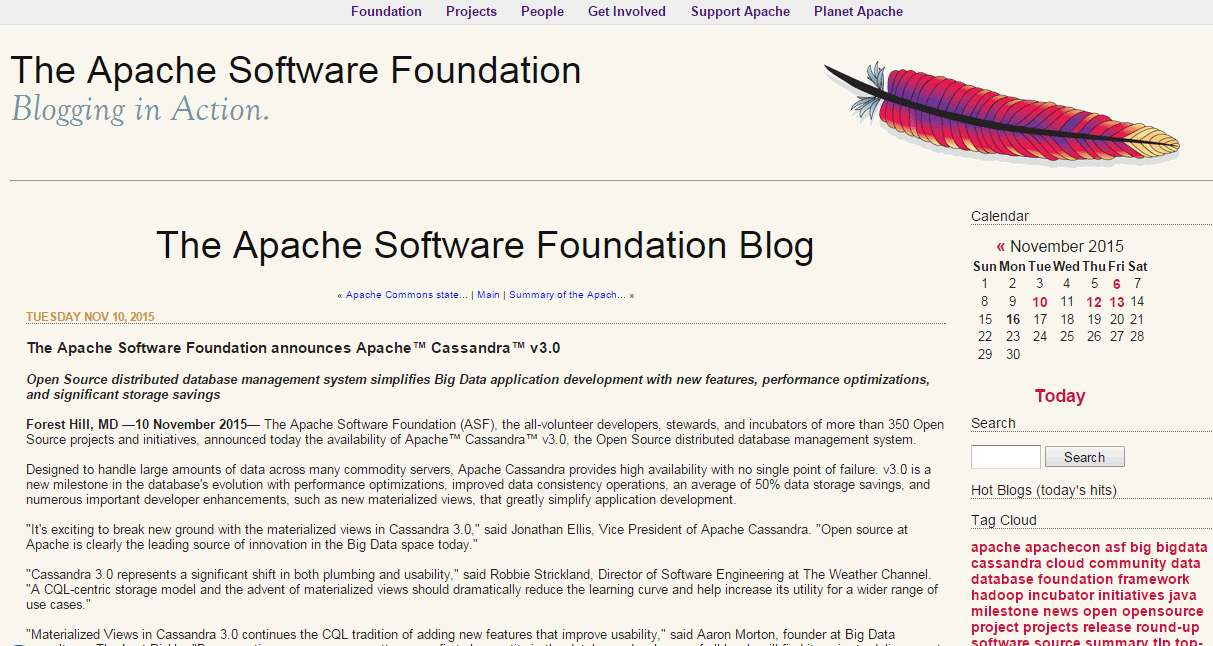 The Apache Software Foundation announces Apache Cassandra v3.0 : The Apache Software Foundation Blog