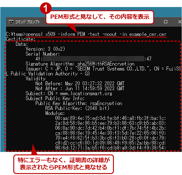 OpenSSLR}hŏؖt@CǂmFiPEM`ꍇj
