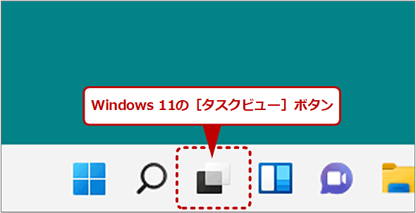 Windows 11の［タスクビュー］ボタン