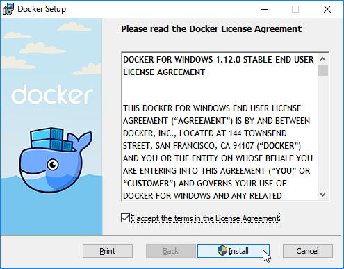 Docker for Windows̃CXg[