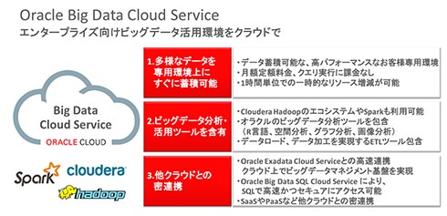 G^[vCYrbOf[^NEhŒ񋟂uOracle Big Data Cloud Servicev