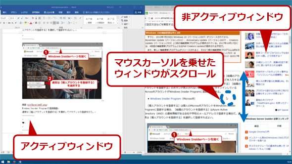 Windows 10で非アクティブウィンドウをマウスホバーでスクロール可能にする Tech Tips It