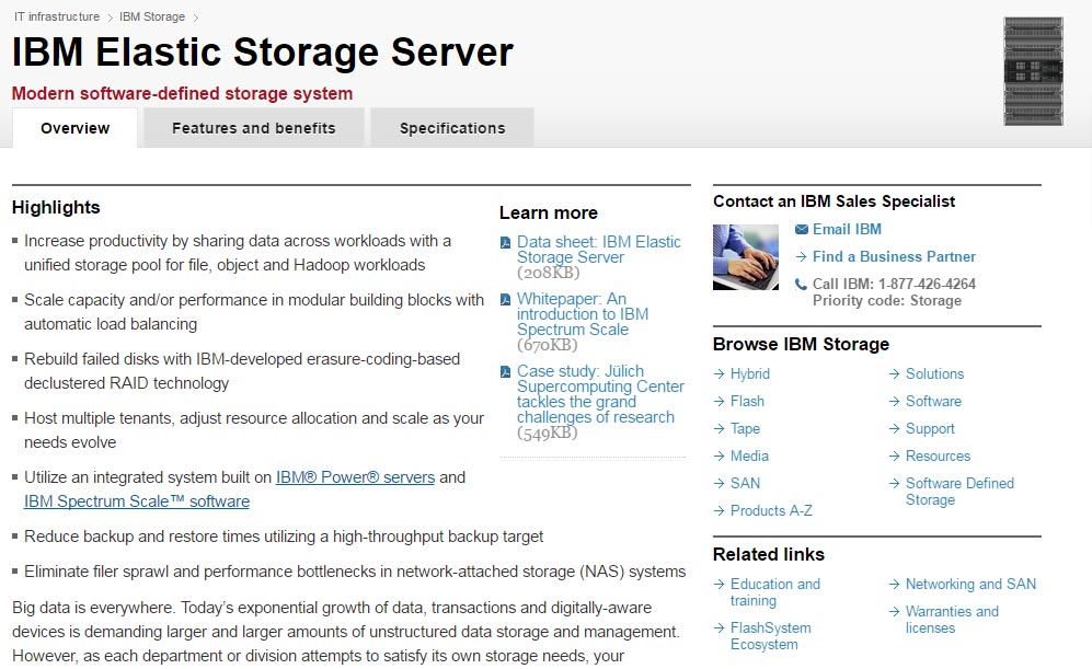 uIBM Elastic Storage Serverv̏ڍ