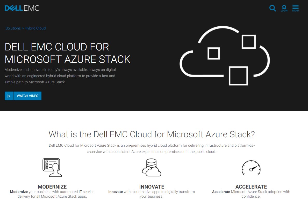 uDell EMC Cloud for Microsoft Azure Stackv̏ڍ