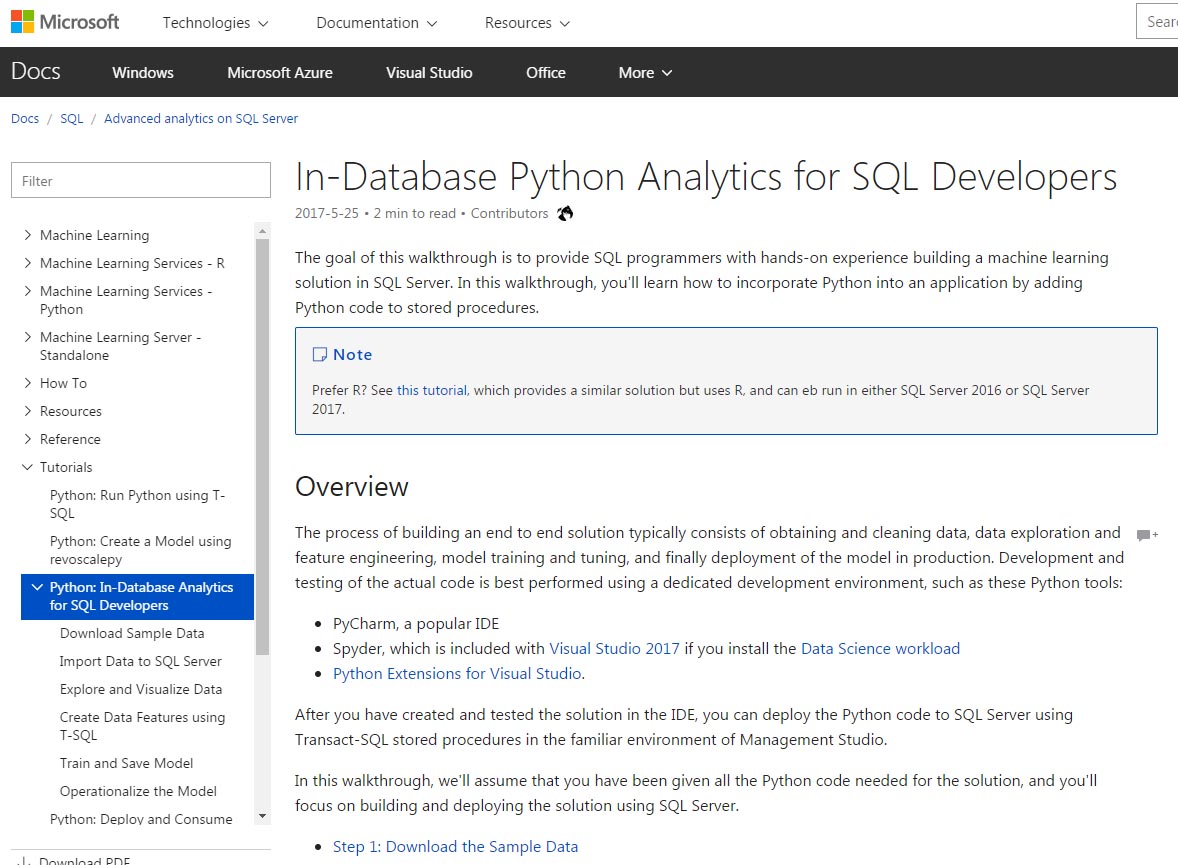 In-Database Python Analytics for SQL Developers