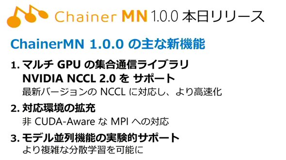 図9　Chainer MNのバージョン1.0.0をリリース
