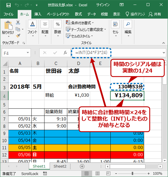 Excelを使って勤務時間などを計算する際にミスを防ぐための基礎知識 Tech Tips It