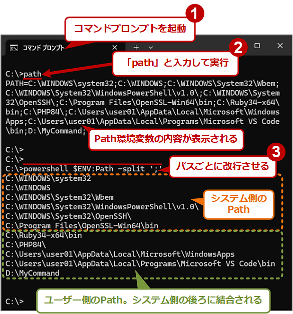 �ݒ肳�ꂽPath���ϐ�