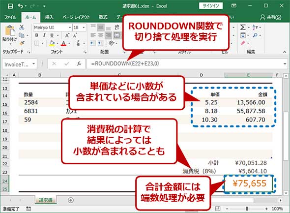 消費 税 小数点 以下