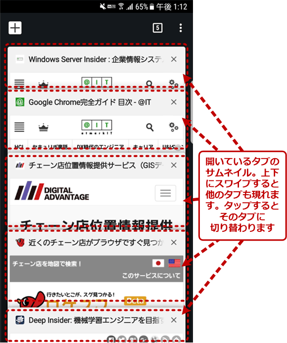 Chrome タブ 表示