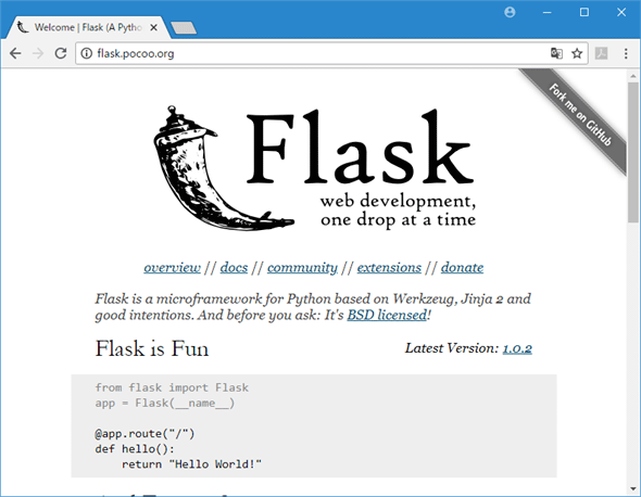 Flaskの公式サイト
