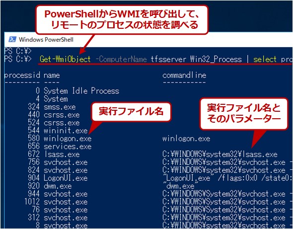 リモートのwindows Pcで実行中のプロセスのコマンドラインパラメーターを調査する Tech Tips It