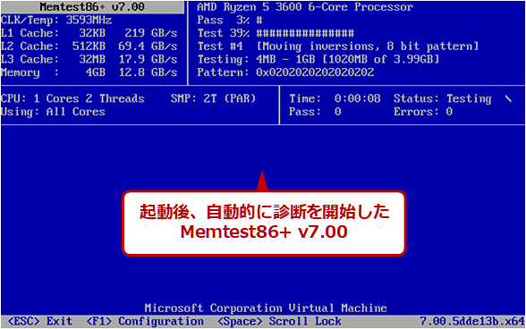 uMemtest86{ v7.00ṽff̉