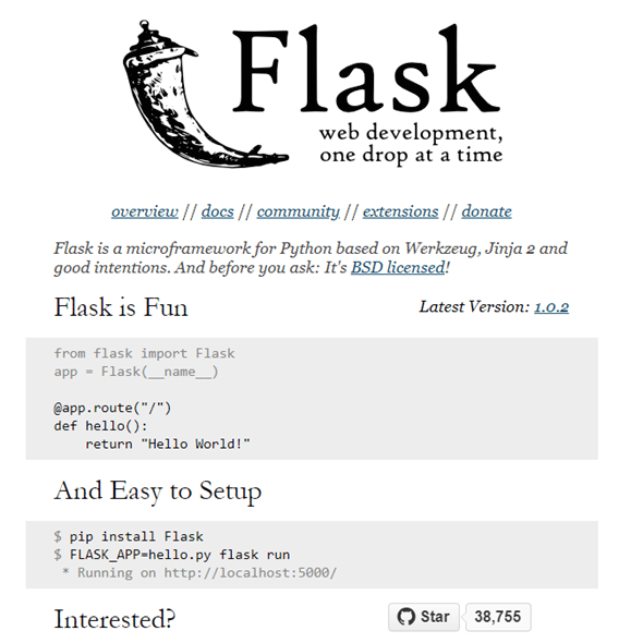 Webアプリ用フレームワークの例「Flask」