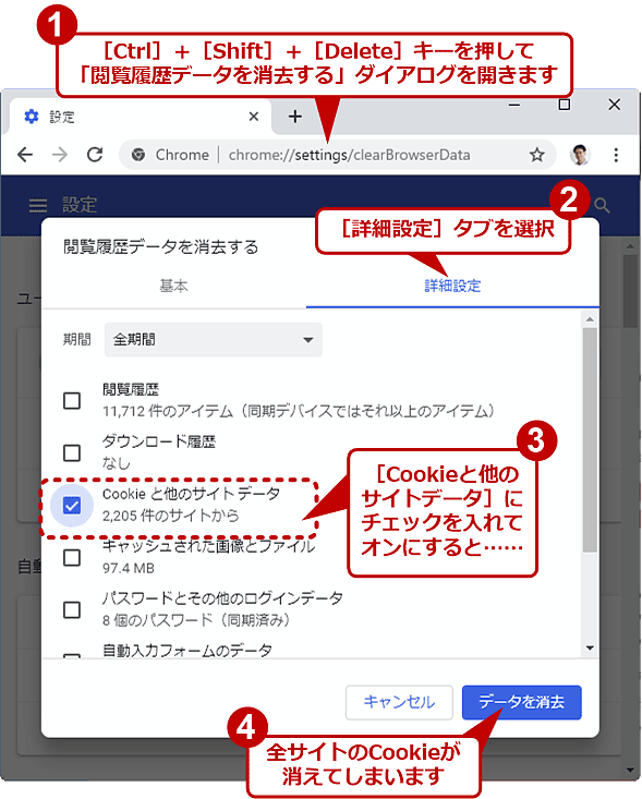 入力 履歴 削除 chrome