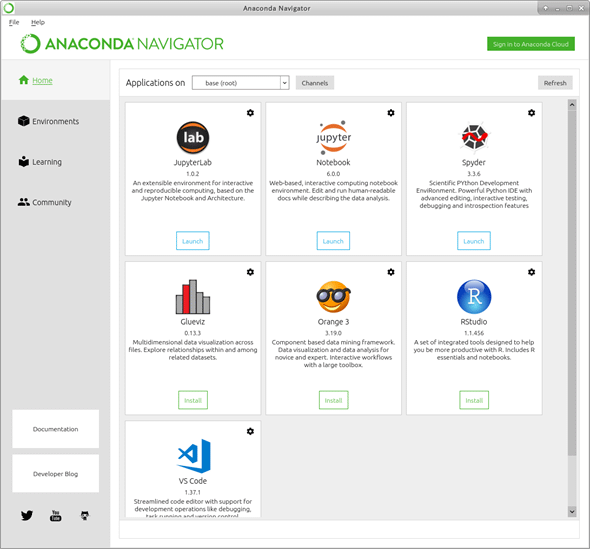 �}10�@Anaconda Navigator�́mHome�n�^�u
