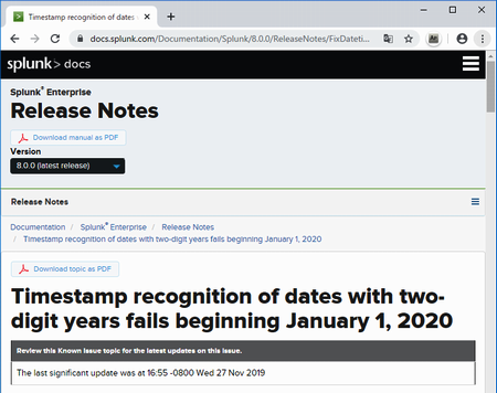 年1月1日以降に 日付を誤認識 する不具合 Splunkが公開 00年問題 はまだまだ続く It