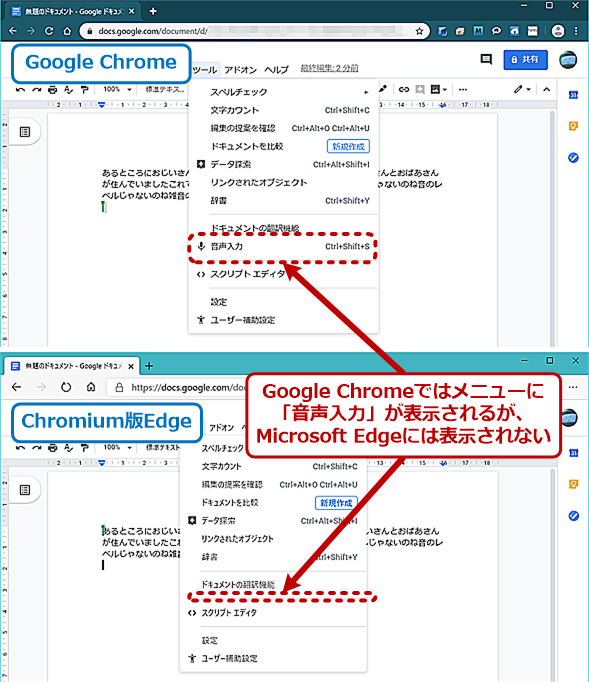 Chromium版EdgeとGoogle Chromeとの互換性