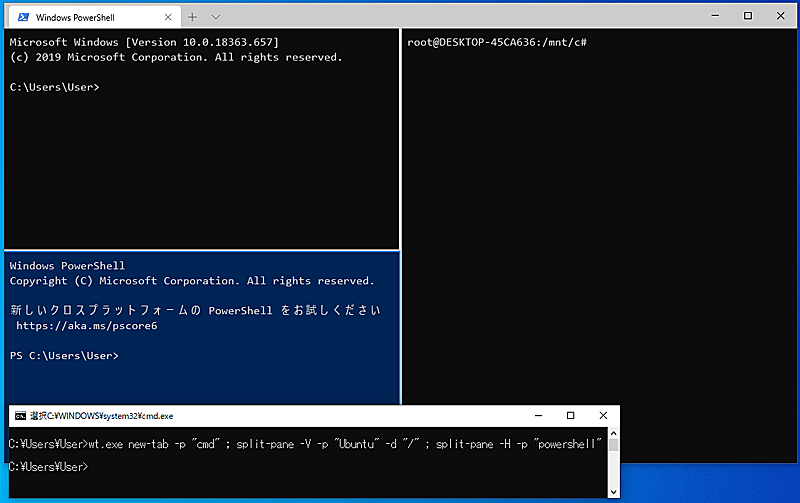 Windows Terminal v0.9̓R}hCIvVWindows Terminal v0.9ł́AR}hCIvVA^u𓯎ɊJĕzXgSSHœڑV[gJbgX^[gj[^XNo[ɓo^łȂǁA֗Ȏg\ɂȂB