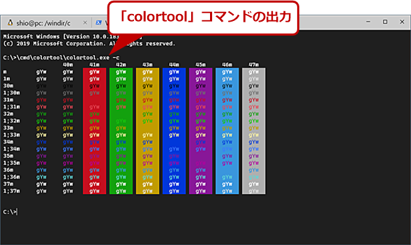 ucolortoolvR}hɂJ[XL[Œ`F̊mF\