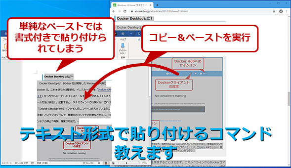 テキスト形式で貼り付けるには？