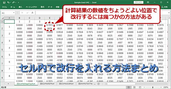 Excel Alt Enterが通用しない計算式でも 狙った位置でセル内改行する方法 Tech Tips It