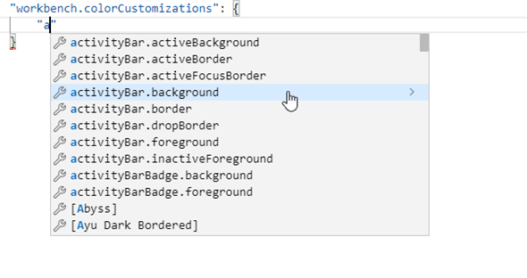 �u"activityBar.background"�v��I��ŁmTab�n�L�[������