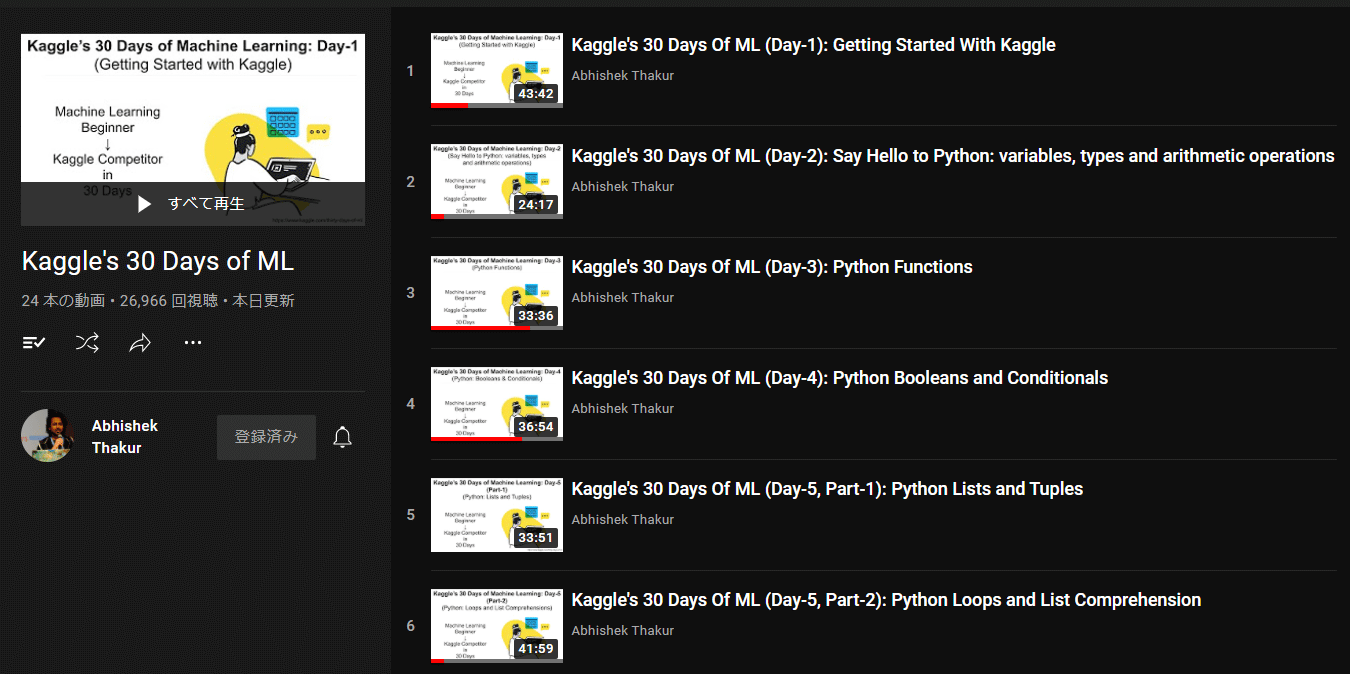 }3@YouTubéuKaggle's 30 Days of MLvĐXg