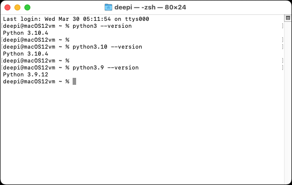 Python 3.9とPython 3.10はコマンド名で使い分けられる