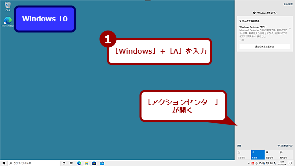 ［Windows］＋［A］キーに割り当てられた機能（1）