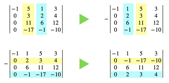 図det4　上三角行列を使った行列式の求め方