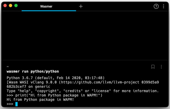 Warp^[~ipythonswasmer CLIi񋟁FWasmerj
