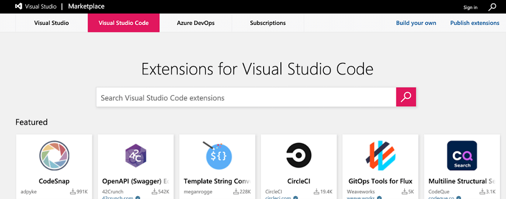 VSCode Extensions Marketplace