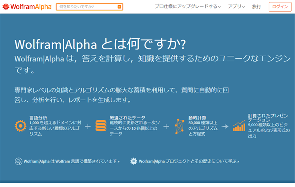 Wolfram|AlphãcA[y[WiGoogle Chrome̋@\œ{j̃XN[Lv`[