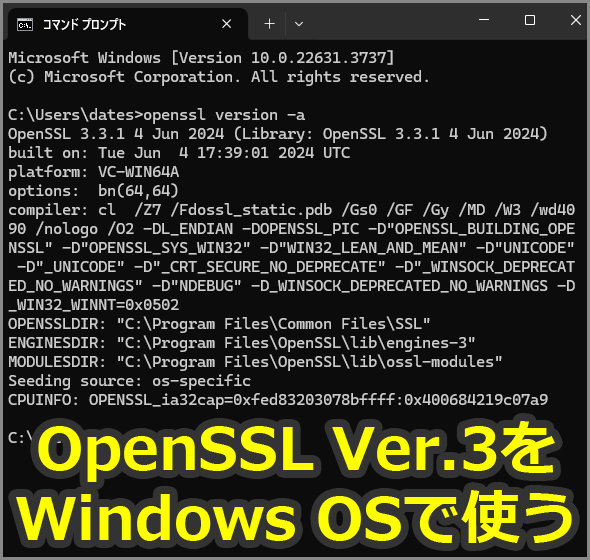 OpenSSL Ver.3Windows OSŎg