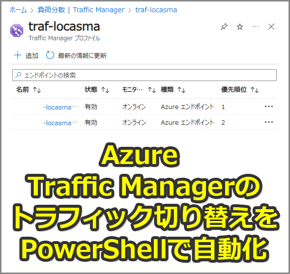 Traffic Manager̃gtBbN؂ւPowerShellŎ