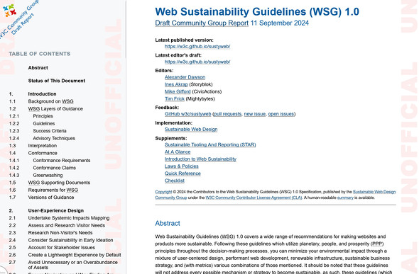 Web Sustainability Guidelines