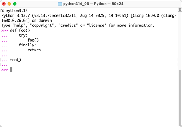 Python 3.13ł́Afoo֐͗O𔭐ɏI