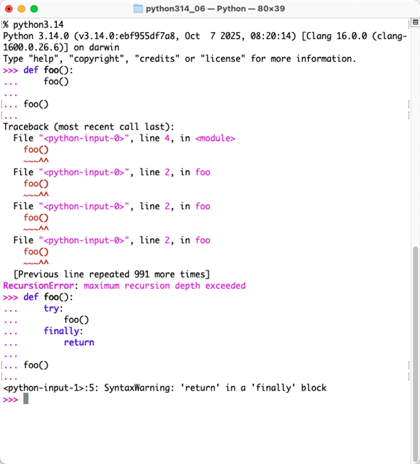 Python 3.14ł́Afoo֐`_SyntaxWarningBAfoo֐̂͗O𔭐邱ƂȂI
