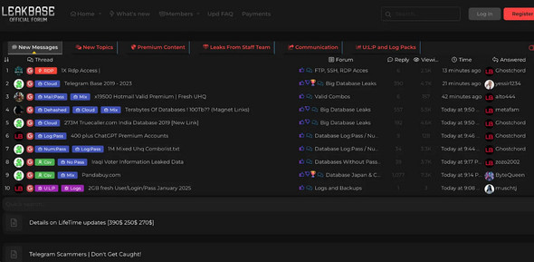 LEAKBASE�̉�ʁi�񋟁FKELA�j