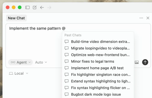 �u@Past Chats�v���g���ĉߋ��̍�Ƃ��Q�Ƃ���i�񋟁FAnysphere�j