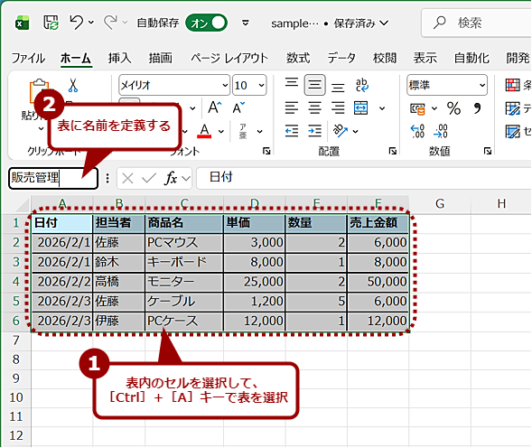 �ʂ̃V�[�g�ɒ��o�����\���쐬����i1�j