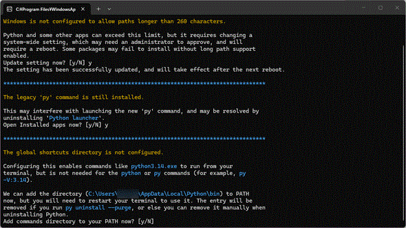 �V���[�g�J�b�g��u���f�B���N�g�������ϐ�PATH�ɒǉ����邩�ǂ����̖₢���킹