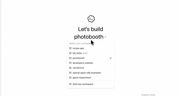 Codex �A�v���̃��[�N�X�y�[�X�I����ʁ@�v���W�F�N�g���ƂɃG�[�W�F���g���Ǘ��ł���i�񋟁FOpenAI�j