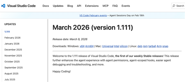 VS Code 1.111�̍X�V���e
