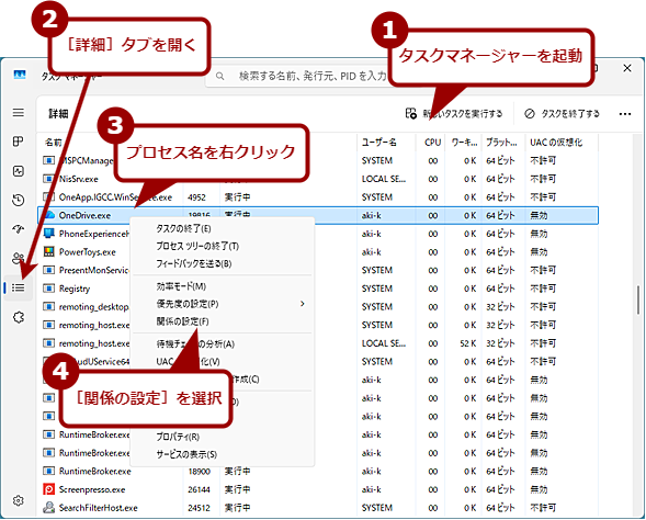 �v���Z�X�Ɏg�p������CPU�R�A�𐧌�����i1�j