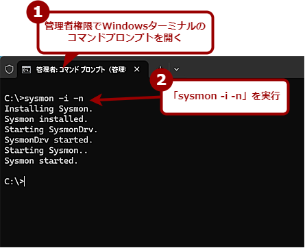 Sysmon�̃T�[�r�X�����s����