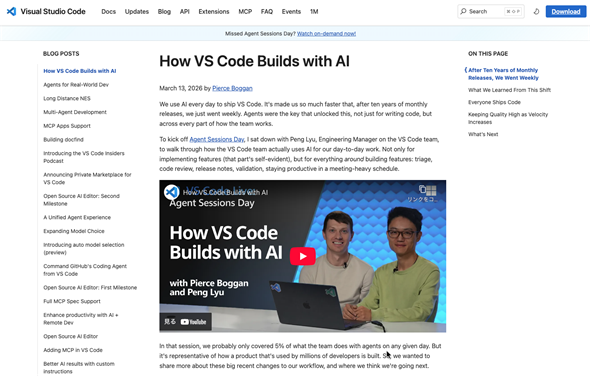 �uHow VS Code Builds with AI�v�iAI�����p���Ăǂ̂悤��VS Code���r���h����̂��j